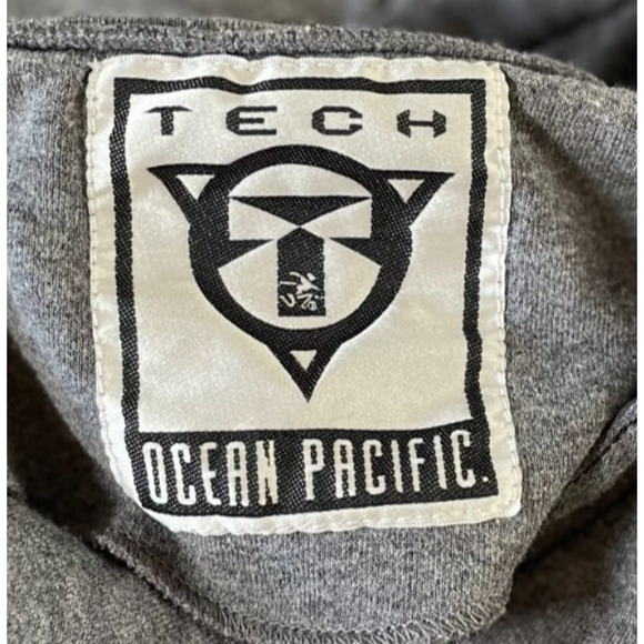 Ocean Pacific Tech Vintage Hoodie Made in USA XL Gray Purple 90s - Picture 3 of 8